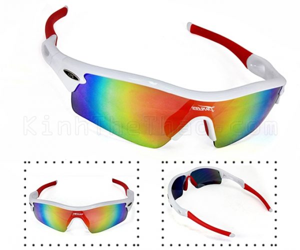 Bộ Kính Thể Thao 3 Tròng Mắt Panlees JH0028 Trắng Đỏ
