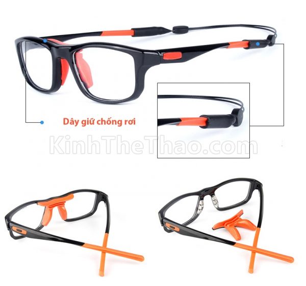 Bộ Kính Thể Thao Siêu Nhẹ 2 Chức Năng Thích Hợp Chạy Bộ Bóng Rổ Bóng Đá - Đen Xanh Dương