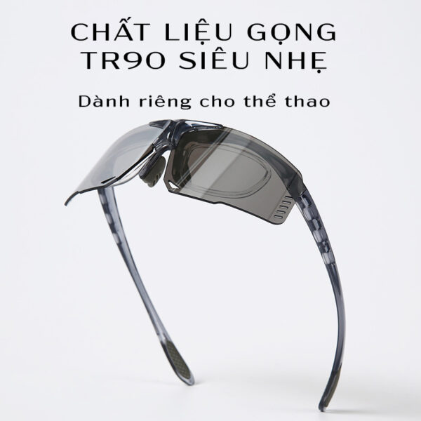 Kính Thể Thao Pickleball Tennis Tròng Lật Gắn Được Mắt Cận R821 - Trắng Mắt Xanh