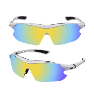 Kính cận thể thao pickleball tennis 5 tròng mắt chống bụi chống chói UV400 phân cực polarized/mắt trắng/mắt vàng/mắt xanh/phản quang - Gọng trắng
