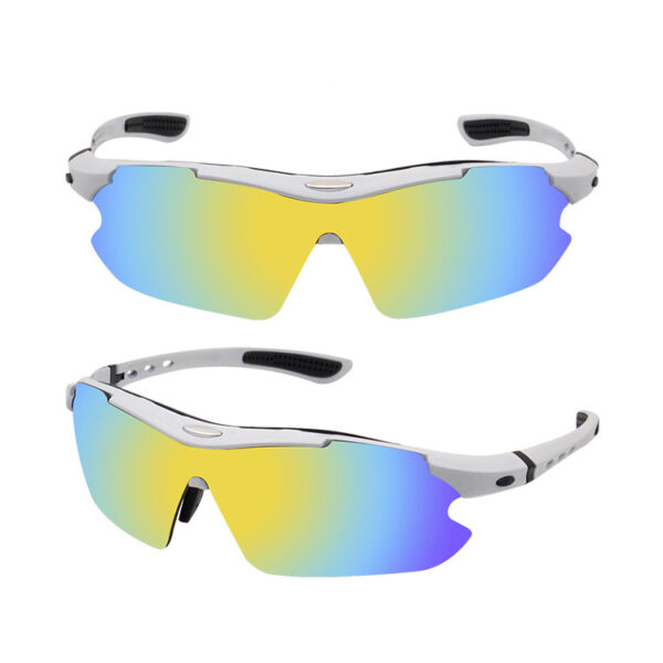Kính cận thể thao pickleball tennis 5 tròng mắt chống bụi chống chói UV400 phân cực polarized/mắt trắng/mắt vàng/mắt xanh/phản quang - Gọng trắng