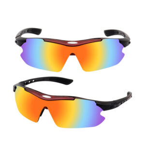 Kính cận thể thao pickleball tennis 5 tròng mắt chống bụi chống chói UV400 phân cực polarized/mắt trắng/mắt vàng/mắt xanh/phản quang - Gọng Đen Đỏ