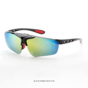 Kính Chơi Pickleball Tennis Cho Nữ - Kính Thể Thao Ngoài Trời Cho Nữ Hoặc Người Mặt Nhỏ - Có Khung Gắn Cận - Gọng Đen Đỏ Mắt Tráng Vàng