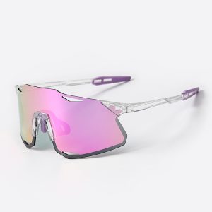 Kính Thể Thao Pickleball Chạy Bộ Đạp Xe S5 Mắt Tráng Gương - Gọng Tím