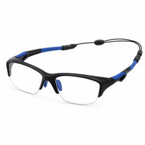 Kính Bảo Hộ Chơi Pickleball Tennis Panlees S079 Nửa Viền Lắp Được Cận Viễn Loạn - Kèm Dây - Kèm Hộp